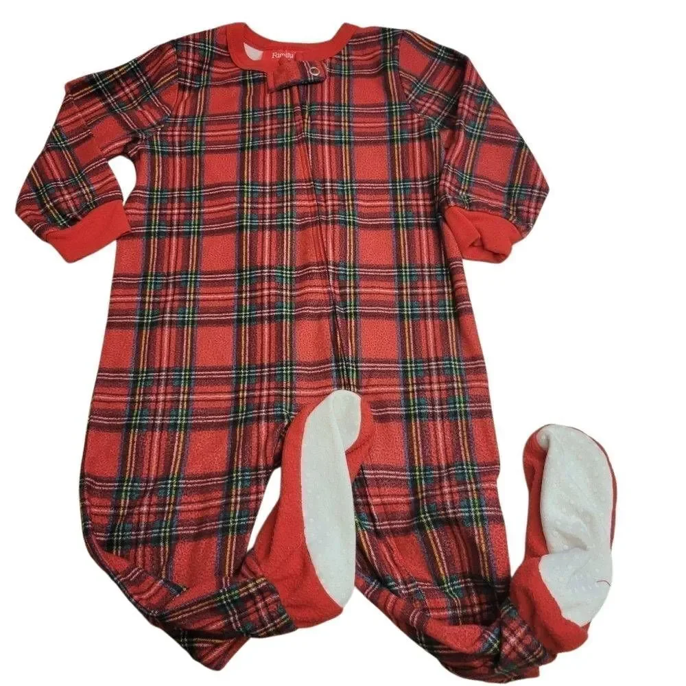 Macy family pj's plaid footed pajamas 18mo